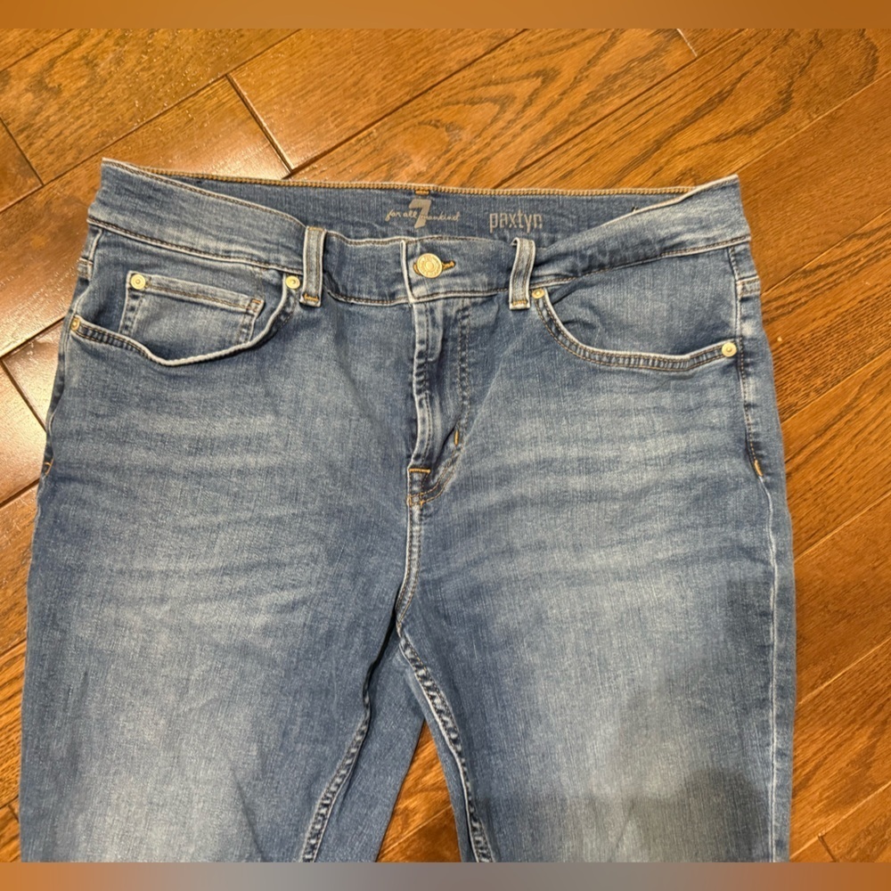7 For All Mankind Women's Blue Slim Jeans - Picture 2 of 7